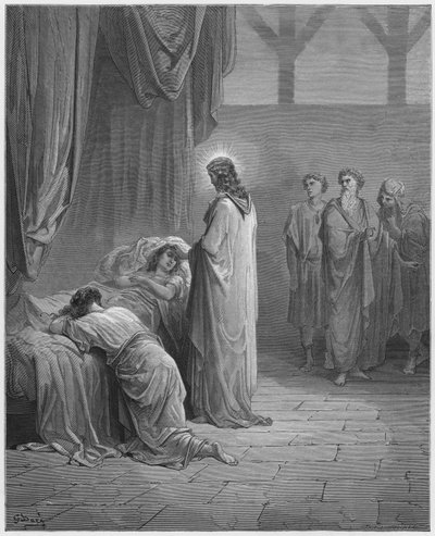 Jesus Raising Up the Daughter of Jairus by Gustave Dore